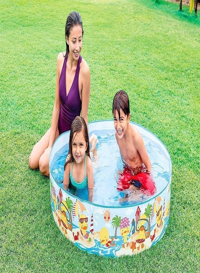 BlackZone 4 Ft Round Swimming Pool for Kids Folding & Durable Swim Center Pool for Kids 1 to 5 Years No Need for an Air Pump - Multicolor (4 FT Without AIR) - Image 5